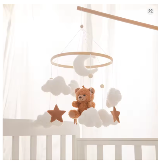 Baby Crib Mobile Rattle Toy Wooden Bed Bell